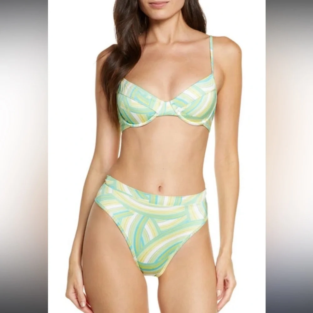 L*Space Over The Rainbow Bikini Set Missy Top Frenchi Bottom NEW With Tags Large